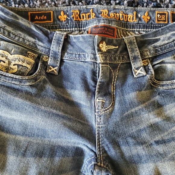 ROCK REVIVAL "ARDA" Faux Flap Pocket Easy Boot Jeans 31x31 - Picture 8 of 10